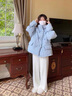 唐菓蜜羽绒棉服女2025秋冬季新款学生韩系减龄羽棉袄绒服加厚保暖棉衣女 蓝色 M 实拍图