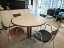 可纳浮月岩板实木法式复古圆餐桌北欧家用简约餐桌椅组合Z 【北美黄杨木-岩板】1.1米圆餐桌 实拍图