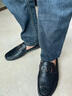 啄木鸟轻奢男鞋豆豆鞋男秋季新款男士休闲皮鞋时尚百搭商务乐福鞋套脚透 黑色HD07 40 偏小（请拍大一码） 实拍图
