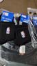 NBA袜子男士秋冬休闲运动袜吸汗黑色精梳棉袜刺绣训练跑步篮球袜3双 实拍图