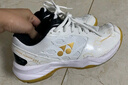 YONEX尤尼克斯羽毛球鞋yy入门级训练减震动力垫男女SHB101CR 白/金40码 实拍图
