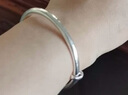 老银匠s999足银手镯光面银手镯素圈年轻款送女朋友可调节女士光圈银镯子 8仓发货-999足银约25g含证书 实拍图