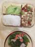 希乐扣饭盒微波炉加热专用碗上班族带饭餐盒玻璃保鲜盒分隔便当盒 琥珀色三隔1040ml 实拍图