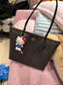 蔻驰（COACH）【品牌直供】女士大号大容量单肩手提托特包胡桃木拼黑色CBT20 实拍图