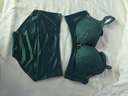 KJ无钢圈文胸小胸聚拢性感内衣套装上托收副乳防下垂调整型品牌胸罩 墨绿套装 75B 34B 实拍图