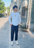 简男【纯棉2件装】长袖t恤男士纯棉圆领秋衣男装外穿春秋季打底衫衣服 KY卡其+小山铁灰 XL 建议135-150斤 实拍图