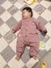 翘脚鸭儿童睡衣婴儿衣服新生儿套装春秋加厚保暖宝宝夹棉秋衣秋裤秋冬季 浅粉色 【三层夹棉】 90 （建议身高78-85cm） 实拍图