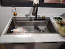 JOMOW九牧王洗菜盆5MM厚瀑布飞雨厨房水槽大单槽304不锈钢洗菜池 75*45cm枪灰色(飞雨瀑布) 抽拉飞雨龙头套餐 实拍图