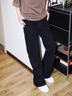 肆缄胖子大码弯刀牛仔裤男大屁股显瘦vibe裤子美式高街宽松大码微喇裤 黑色 3XL 适合160-180斤 实拍图