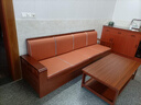 木缇森胡桃木实木沙发客厅家用小户型直排三人位雕花储物四人位靠墙家具 直排四人位+不带抽茶几 实拍图