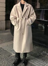 QGF韩系高级感中长款过膝毛呢大衣男士秋冬季英伦高个子痞帅风衣外套 XZ812-F627 米白色 XL [建议110-130斤] 实拍图
