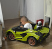 星辰皓兰博基尼儿童电动车四轮玩具可坐人小孩宝宝婴儿遥控汽车闪电SIAN 绿色四驱+遥控+摇摆+皮座+软轮 实拍图