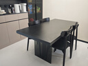 法莎蒂政府补贴全托岩板餐桌大小户型轻奢现代简约亚克力悬浮长方形桌子 【黑色亚克力脚+新升级下挂岩板】单餐桌 160x80x75cm 实拍图