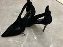 图瓦西图瓦西 细跟高跟鞋单鞋女新款尖头绒面一字扣镂空欧美性感女鞋子 黑色 37 实拍图