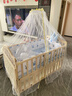 BANGLEDI宝宝床多功能婴儿床拼接实木无漆可移动摇摇床带护栏新生儿婴儿床 婴儿床+床品+棕垫（留言花色） 双层大床（120*66cm）0-12岁 实拍图