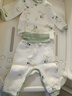 婧麒（JOYNCLEON）新生婴儿衣服纯棉秋款初生男女宝宝春秋睡衣分体打底内衣套装 蒲公英绿色 【高腰款】 59 cm 实拍图