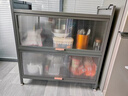 七序厨房置物架落地多层防尘收纳柜家用微波炉烤箱储物柜碗柜餐边柜 【特厚】二门三层长50宽32高80 实拍图