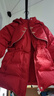 迪士尼（Disney）新秋款冬季女童中国风加厚连帽90中长款白鸭绒羽绒衣服外套 452红色    90白鸭绒 130 充绒量约116g 实拍图