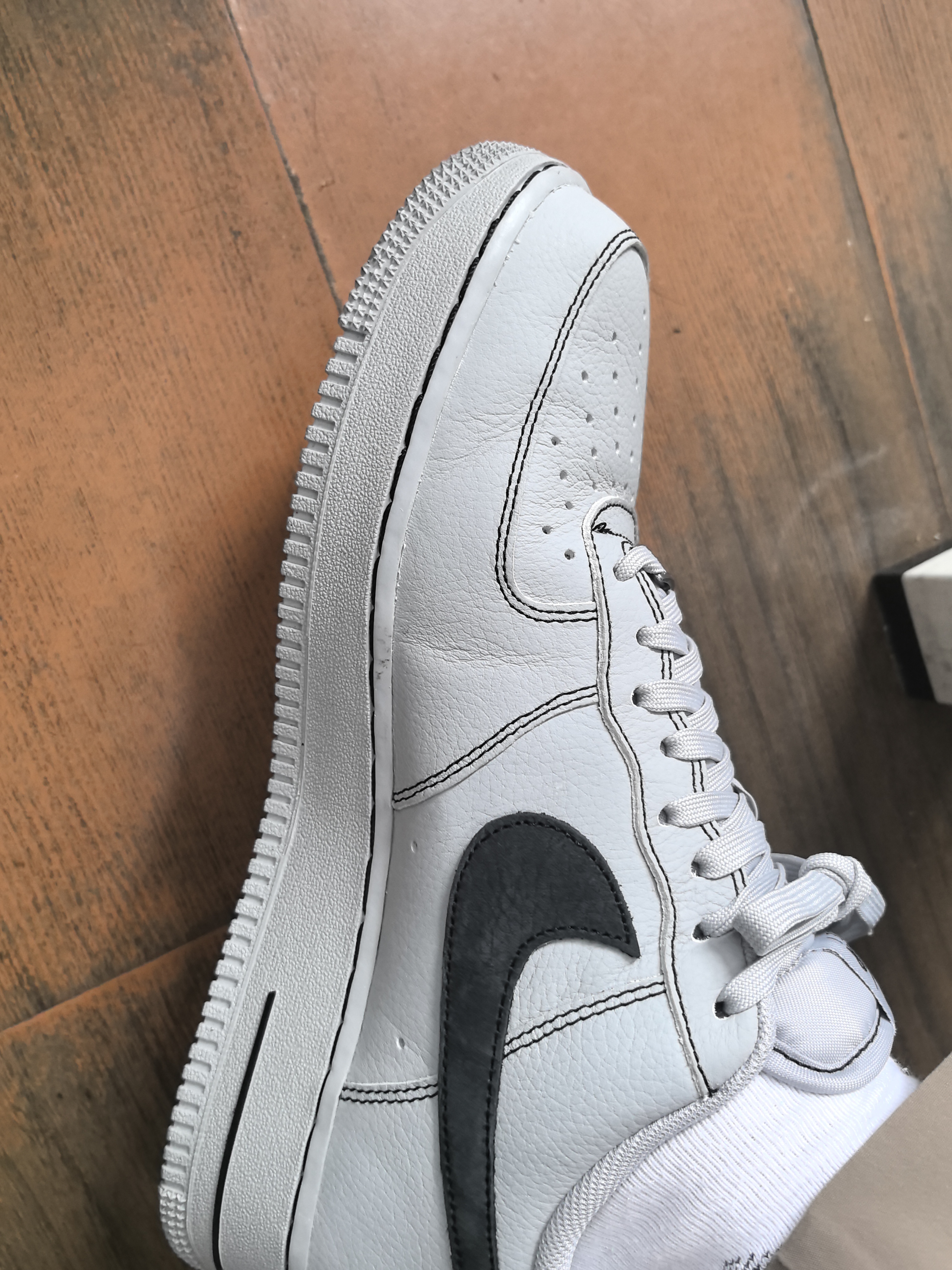 耐克NIKE男子休闲板鞋空军一号 AIR FORCE 1运动鞋HQ2037-004黑灰42.5 实拍图