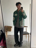 gxmy重工水洗拼接牛仔外套男新款春秋美式复古设计感休闲夹克衣服男潮 绿色 XL 120-135斤 实拍图