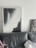 JELRINR纯手绘油画|  抽象艺术类客厅卧室玄关背景墙装饰画【5-7天发货】 A款   黑白砂岩装饰画 60x120cm【推荐】 无边框（实木内框） 晒单实拍图