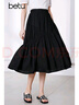 百图betu女装夏季新款半身裙几何美学气质款国潮半身裙女2405T80 黑色 L 实拍图