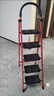 鸿志静选德国梯子家用折叠室内人字多功能四步梯五步梯加厚钢管踏板爬梯 红色加厚【四步梯】升级安全卡扣稳固不晃动 多功能折叠梯 实拍图