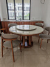 采薇 大理石餐桌家用餐桌椅组合实木白蜡木大圆桌现代简约圆形饭桌 1.35米餐桌(带转盘)+4张餐椅 实拍图