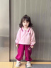 G.DUCKKIDS童装女童春装套装儿童服装小童春装运动卫衣两件套1-3女宝宝衣服 粉红色草莓熊【春秋款】 90 尺码1~2岁【 80-90cm】 实拍图