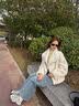 图瓦西厚底老爹鞋女2026春夏季新款灰色港风小个子增高休闲透气运动鞋 灰蓝色 36 (230mm) 实拍图
