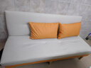沙发小户型出租屋折叠两用沙发床客厅多功能新款公寓卧室小沙发 米白拼橙色【免洗猫爪皮】 单人位 1.2m 实拍图