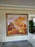 界家居金色万里长城纯手绘油画老板办公室挂画靠山图龙抬头客厅装饰画 A金色长城-中式画框 带框尺寸120*90cm 实拍图