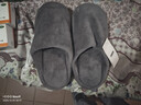 京东京造【日式软底】拖鞋轻简软弹加厚毛绒保暖棉拖鞋男士款深灰色43-44 实拍图