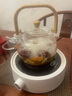 瓷牌茗茶具（cipaiming teaset） 电陶炉煮茶器煮茶壶茶炉家用小型电茶炉加厚耐热玻璃茶壶 竹柄煮茶壶+简约白电陶炉 实拍图
