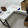 久丞家具转角电脑桌学生家用书桌双人书架一体组合桌卧室拐角L型电竞桌子 白色左转角 120x120x74cm 实拍图
