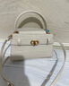 CHARLES&KEITH鳄鱼纹凯莉包手提斜挎婚包包女包生日礼物CK2-50270880-1 Ivory象牙色 S 实拍图