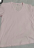 优衣库女装竹节纱V领T恤/短袖棉白T上衣打底内搭483576 10 水粉色 XL /165/92A 实拍图
