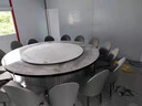 酒店餐桌大圆桌电动转盘岩板16人20人餐厅火锅桌带电磁炉别墅家用 1.3米圆桌+手动转盘 实拍图