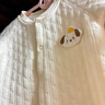 婧麒（JOYNCLEON）新生婴儿衣服秋冬季初生宝宝连体衣纯棉夹棉加厚哈衣爬服冬装 米色绣花熊 73cm 实拍图