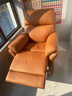 左右沙发功能皮感科技布单人沙发单椅DZY6010 暮光橙31055 实拍图