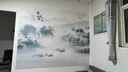 新福壁海墙纸定制3d立体中式水墨山水电视背景墙壁纸客厅壁布卧室墙布壁画 进口无缝彩绘布/平方 实拍图