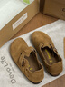 Devo软木鞋时尚两穿单鞋休闲舒适勃肯鞋平跟时尚半拖踩跟女鞋 56144 黄棕反绒皮 36 （建议拍小一码） 实拍图