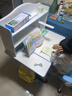 忆瞳儿童学习桌小学生家用写字书桌小孩写作业专用桌子可升降桌椅套装 创想家Pro蓝+天幕书架+追背椅 实拍图