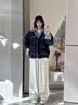 马克华菲假两件格子拼接羽绒棉服男女冬季新款加厚棉衣外套 藏青色 XL 实拍图