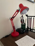 古普（Gupu） 台灯 美式复古长臂折叠学生护眼台灯卧室床头灯 红色台灯+7W 白光（三档调光） 实拍图