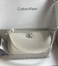 Calvin Klein时尚腋下包礼物通勤洋气包包金属字母拉链CK女包单肩法棍包DH3237 67U-牛奶白 OS 实拍图