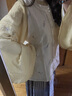 重回汉唐溶溶月竖领对襟袄马面裙套装原创明制汉服女款秋冬款 浅黄色竖领对襟袄/预售 付款45天 L 实拍图