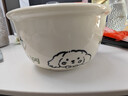 奶油修狗一人食餐具四件套高颜值釉下彩陶瓷泡面碗手柄碗饭碗勺筷 奶油旺（4.5英寸碗） 4件套 实拍图