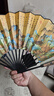TaTanice扇子折扇【优质头青竹】 中国风古典手工扇男扇竹扇商务礼品绢扇 实拍图