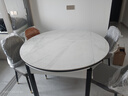 晨巢 岩板餐桌 实木餐桌椅组合现代简约可伸缩折叠吃饭桌子餐厅家具 黑白框架亮光雪山白-111皮椅 1.35米一桌六椅-12MM岩板厚度 实拍图